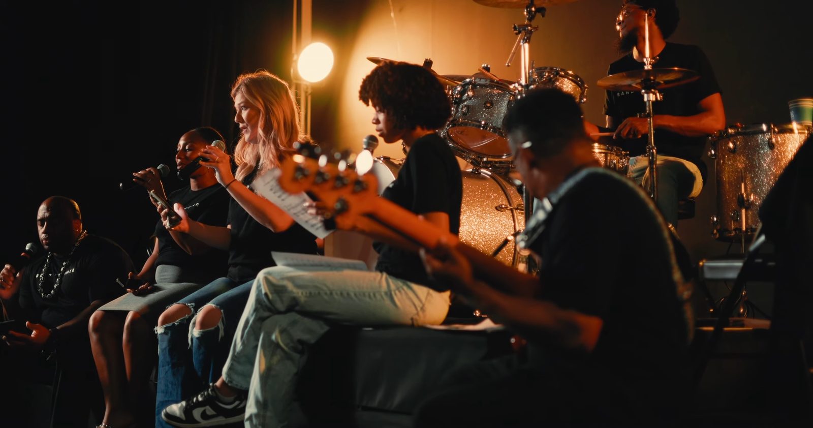 The ensemble on stage.